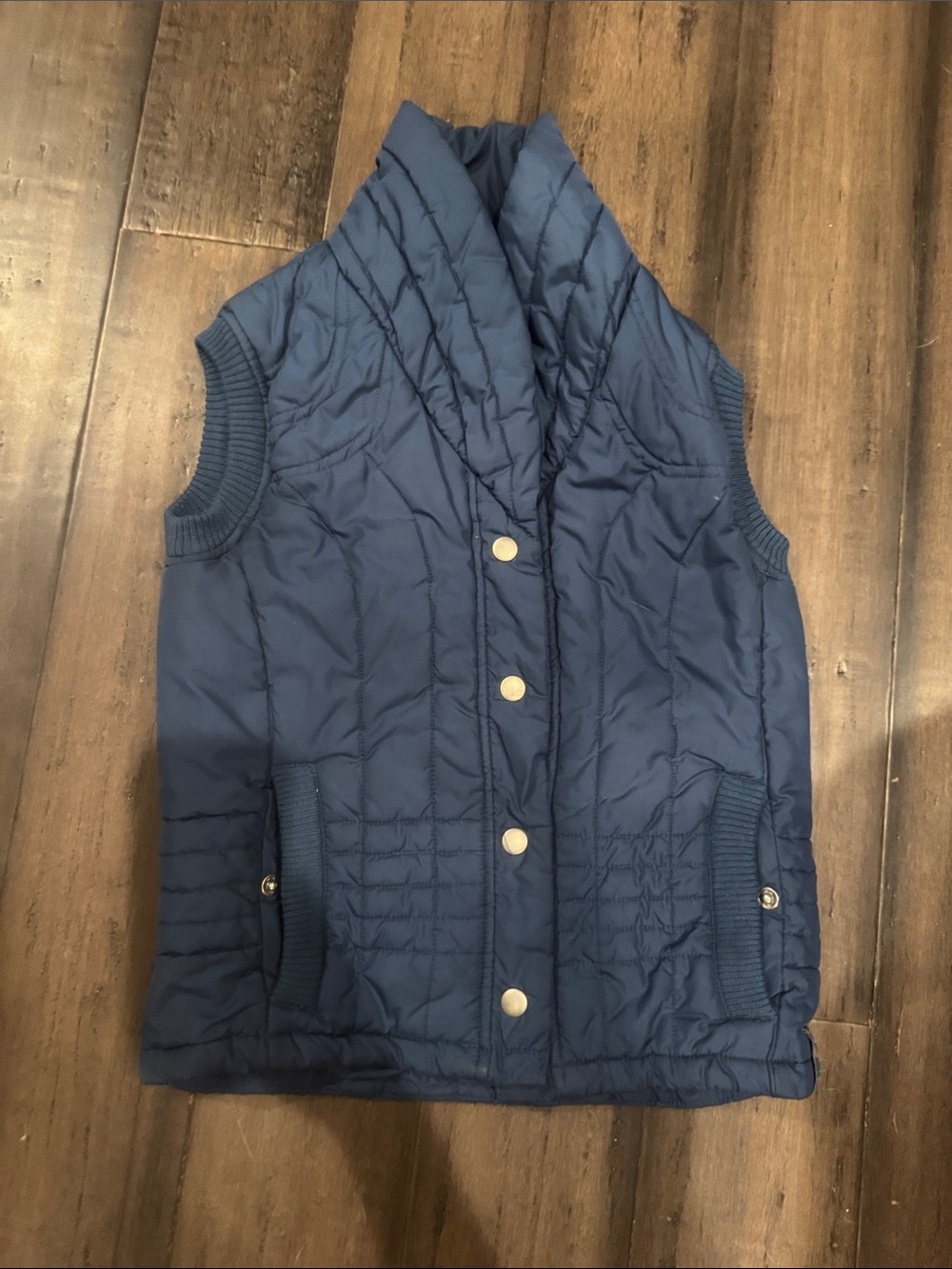 Spiewak Quilted Navy Blue Snap-Front Vest puffer urban outfitters